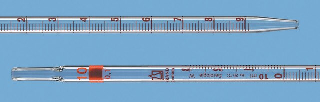 BRAND&#174; graduated pipette serological 10 mL with 0.1 mL graduations, tip diam. ~3&#160;mm