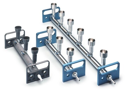 Vacuum Filtration Manifold 3-place, stainless steel, for simultaneous filtration of three samples