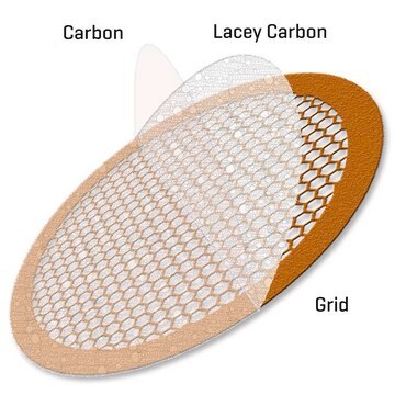 Continuous Ultrathin Carbon Film Coated Lacey Carbon Supported Copper Grid size 200&#160;mesh, box of 5