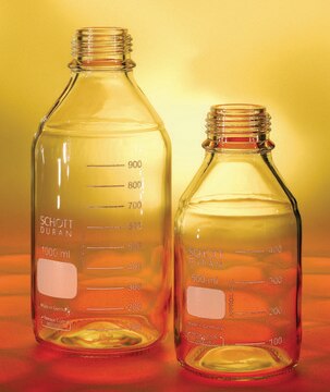 Duran&#174; graduated laboratory bottles, without caps capacity 100&#160;mL, amber glass