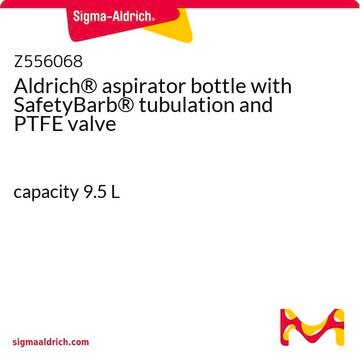 Aldrich&#174; aspirator bottle with SafetyBarb&#174; tubulation and PTFE valve capacity 9.5&#160;L