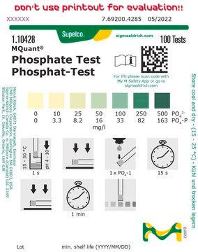 Phosphat-Test colorimetric, 10-500&#160;mg/L (PO43-), MQuant&#174;