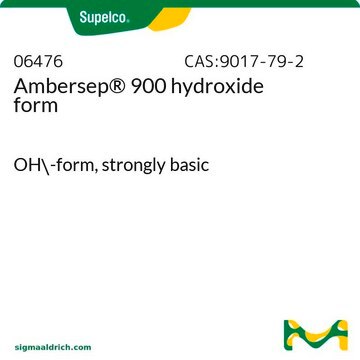 Ambersep&#174; 900 hydroxide form OH--form, strongly basic