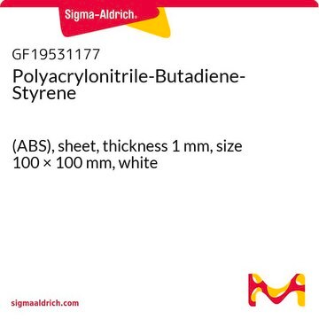 Polyacrylonitrile-Butadiene-Styrene (ABS), sheet, thickness 1&#160;mm, size 100 × 100&#160;mm, white