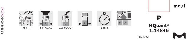 Phosphate Test colorimetric, 0.2-3.0&#160;mg/L (PO4-P), for use with MQUANT&#174;