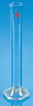 Aldrich&#174; Essentials graduated cylinder, class A, meets DIN ISO 4788 capacity 10&#160;mL, subdivision, 0.20&#160;mL, tol. 0.10&#160;mL, Graduated "To Contain", plastic bumper, hex base