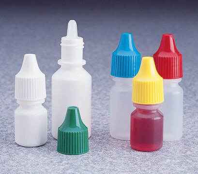 Nalgene&#174; dropper bottle with screw closure capacity 4&#160;mL, white bottle, assorted colors cap