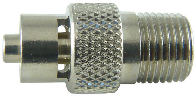 1-way threaded end adapter (NPT) MLL to 1/8-27 (NPT) thread (Plated Brass)