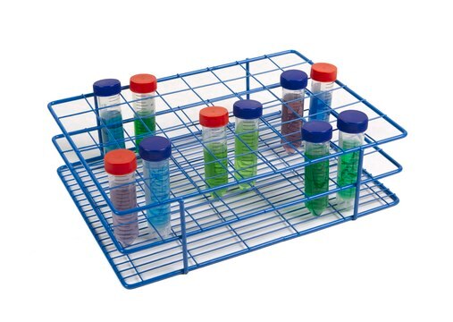 Coated Wire Tube Rack to hold, 48 x 35-40 mm tubes, blue