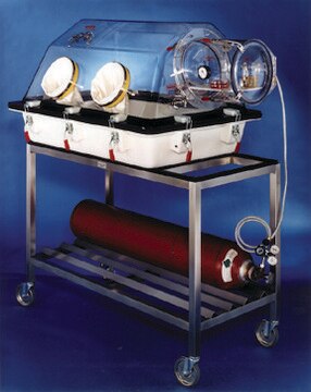 Plas-Labs transport support cart fits GB, NB, or AC style glove boxes