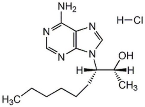 EHNA, Hydrochlorid The racemic mixture of a cell-permeable adenine derivative that acts as a PDE II-selective phosphodiesterase inhibitor and adenosine deaminase.