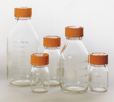 Pyrex&#174; round media storage bottles and reusable screw caps capacity 50&#160;mL