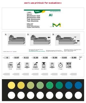 Aluminium Test colorimetric, 0.07-0.80&#160;mg/L (Al), for use with MQUANT&#174;