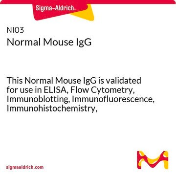 Normal Mouse IgG This Normal Mouse IgG is validated for use in ELISA, Flow Cytometry, Immunoblotting, Immunofluorescence, Immunohistochemistry, Immunoprecipitation for the detection of Mouse IgG, Non-immune.