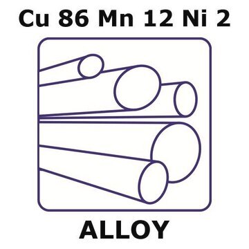 Manganin&#174; - resistance alloy, Cu86Mn12Ni2 rod, 1000mm x 8mm diameter, annealed