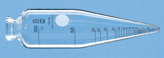 BRAND&#174; BLAUBRAND&#174; ASTM 100 mL centrifuge tube cylindrical, conical bottom, former standard ASTM D96