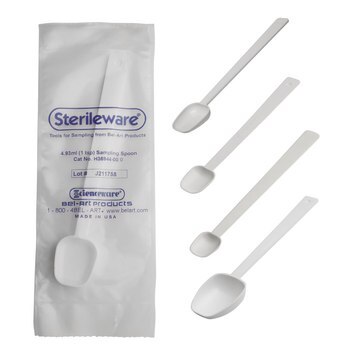 SP Bel-Art&#174; Sterileware&#8482; Long Handled Sampling Spoon white polystyrene, nominal capacity 2.46&#160;mL , &#189;tsp, L × W 17.8&#160;cm (7&#160;in.) × 1&#160;in. (25&#160;mm), sterile, pack of 200&#160;ea (individually wrapped)