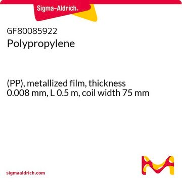 Polypropylene (PP), metallized film, thickness 0.008&#160;mm, L 0.5&#160;m, coil width 75&#160;mm