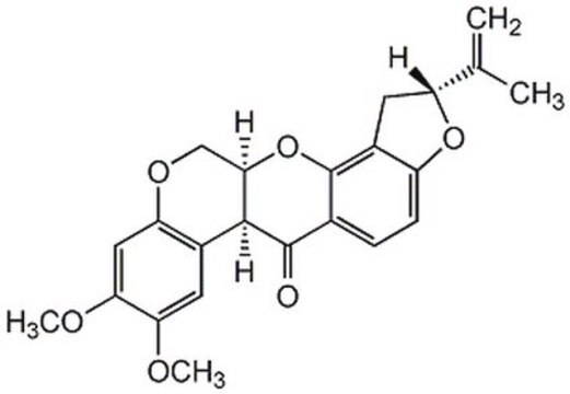 Rotenon A mitochondrial toxin and a potent, reversible, and competitive inhibitor of complex I (NADH-CoQ reductase) of the respiratory chain.