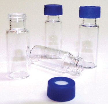 Zertifizierte Kits, Schraubgewindefläschchen, 12&nbsp;x&nbsp;32&nbsp;mm, 9-mm-Gewinde, unmontiert, Packung mit 100&nbsp;Stk. volume 2&#160;mL, clear glass vial, PTFE/silicone septum (bonded to cap)