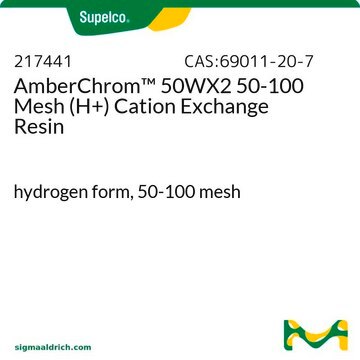 AmberChrom&#8482; 50WX2 50-100 Mesh (H+) Cation Exchange Resin hydrogen form, 50-100&#160;mesh