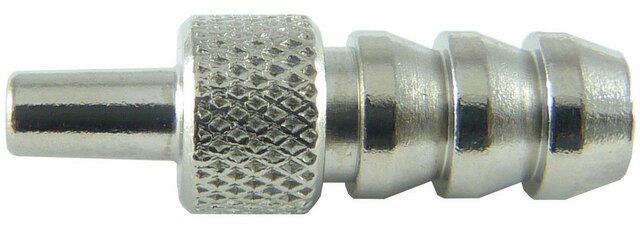 1-way tubing connector ML to hose end for 1/4 in. to 5/16 in. I.D. tubing (plated brass)