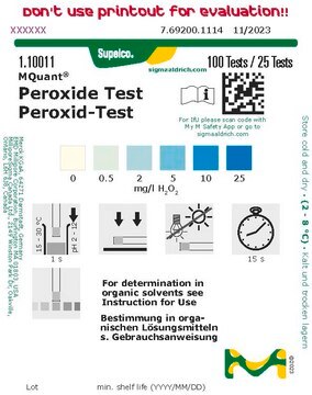 Peroxid-Test colorimetric, 0.5-25&#160;mg/L (H2O2), MQuant&#174;, for use with MQuant&#174; StripScan App