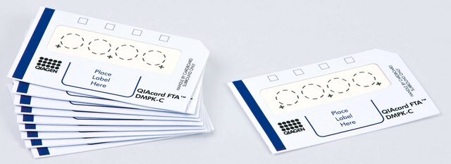 QIAcard&#8482; FTA&#8482; DMPK-Karten FTA DMPK-C card, 4 sample areas per card, pack of 100 cards