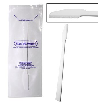 SP Bel-Art&#174; Sterileware&#8482; Plastic Sampling Knife white polypropylene, L 20.9&#160;cm, sterile, pack of 200&#160;ea (individually wrapped)