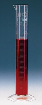 BRAND&#174; graduated cylinder, PMP, embossed scale volume 500&#160;mL, accuracy: 5&#160;mL