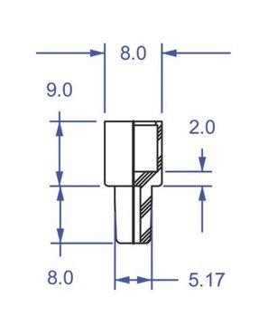 Precision Seal&#174; Gummiseptum white, 8 mm O.D. glass tubing