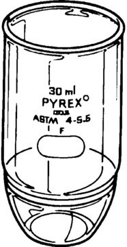 Pyrex&#174; Gooch crucible, high form, with fritted disc capacity 50&#160;mL, porosity 4-5.5&#160;&#956;m