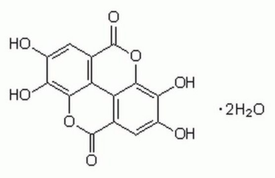 Ellagic Acid, Dihydrate A cell-permeable, reversible, potent antioxidant that has anti-mutagenic and anti-carcinogenic properties.