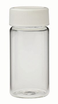 WHEATON&#174; liquid scintillation vial with attached foamed PE lined PP cap lips on vial transparent borosilicate glass bottle, capacity (20&#160;mL), screw cap