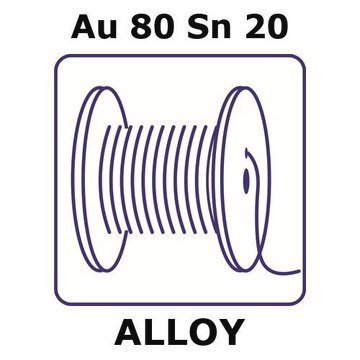 Gold-tin alloy, Au80Sn20 1m wire, 0.125mm diameter, as drawn