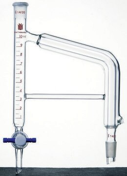 Synthware&#8482; Dean Stark distillation receiver with vacuum jacketed uptake tube 10 mL, joint: ST/NS 24/40