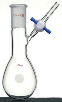 Synthware&#8482; pear-shaped Schlenk flask with stopcock capacity 50&#160;mL, joint: ST/NS 14/20