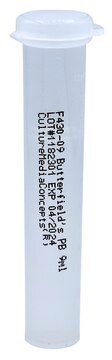 Phosphate Buffer vial of 9&#160;mL, pkg of 100&#160;units, USP Butterfield&#8242;s Method (), plastic vial (12ml flip top design), sterile; autoclaved