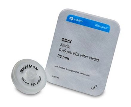 Whatman&#174; GD/X syringe filters polyethersulfone membrane, pore size 0.2&#160;&#956;m, diam. 25&#160;mm, sterile, pk of 50&#160;ea