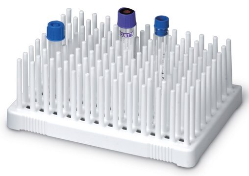 Peg Tube Rack to hold, 96&#160;tube(s) 10-13 mm tubes, white