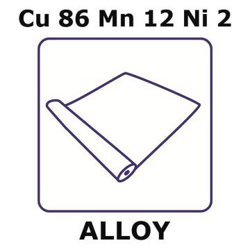 Manganin&#174; - resistance alloy, Cu86Mn12Ni2 foil, 2m coil, 0.04mm thickness, annealed