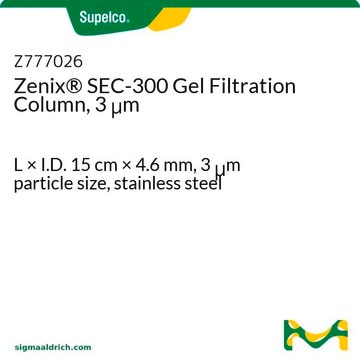 Gelfiltrations-Säule Zenix&#174; SEC-300, 3&nbsp;&#956;m L × I.D. 15&#160;cm × 4.6&#160;mm, 3&#160;&#956;m particle size, stainless steel