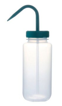 Wide mouth wash bottle capacity 500&#160;mL, green PE-LD bottle