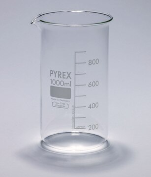 Pyrex&#174; Berzelius beakers, graduated, tall form with spout, with printed trace code 150&#160;mL