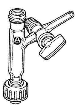 Aldrich&#174; Schlenk-type adapter Straight with glass stopcock on side-arm, male joint: threaded 14/20, female joint: threaded 14/20