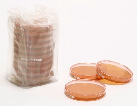 Sabouraud Dextrose Agar Sodium thiosulphate, Tween&#174;, Histidine, Lecithin, lid, ICR: non lockable 30 mL, plate diam. 90&#160;mm, sterile; irradiated, triple packed of 20 or 120 plates, suitable for air monitoring