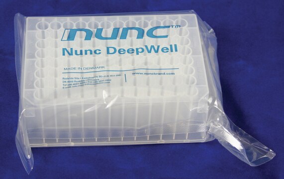 Nunc&#174; 96 DeepWell&#8482; plate, non-treated size 96&#160;wells, U-bottom natural polypropylene wells, maximum volume 1.3&#160;mL, non-sterile