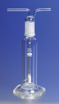 Pyrex&#174; gas-washing bottle, fritted cylinder, 29/42 ST stopper capacity 250&#160;mL, porosity 40-60&#160;&#956;m