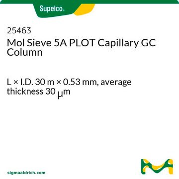 Mol Sieve 5A PLOT Capillary GC Column L × I.D. 30&#160;m × 0.53&#160;mm, average thickness 30&#160;&#956;m