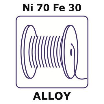 Nickel-iron alloy, Ni70Fe30 100m insulated wire, 0.025mm conductor diameter, 0.0035mm insulation thickness, polyimide insulation